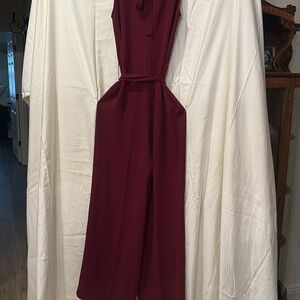 Crepe wide leg jumpsuit